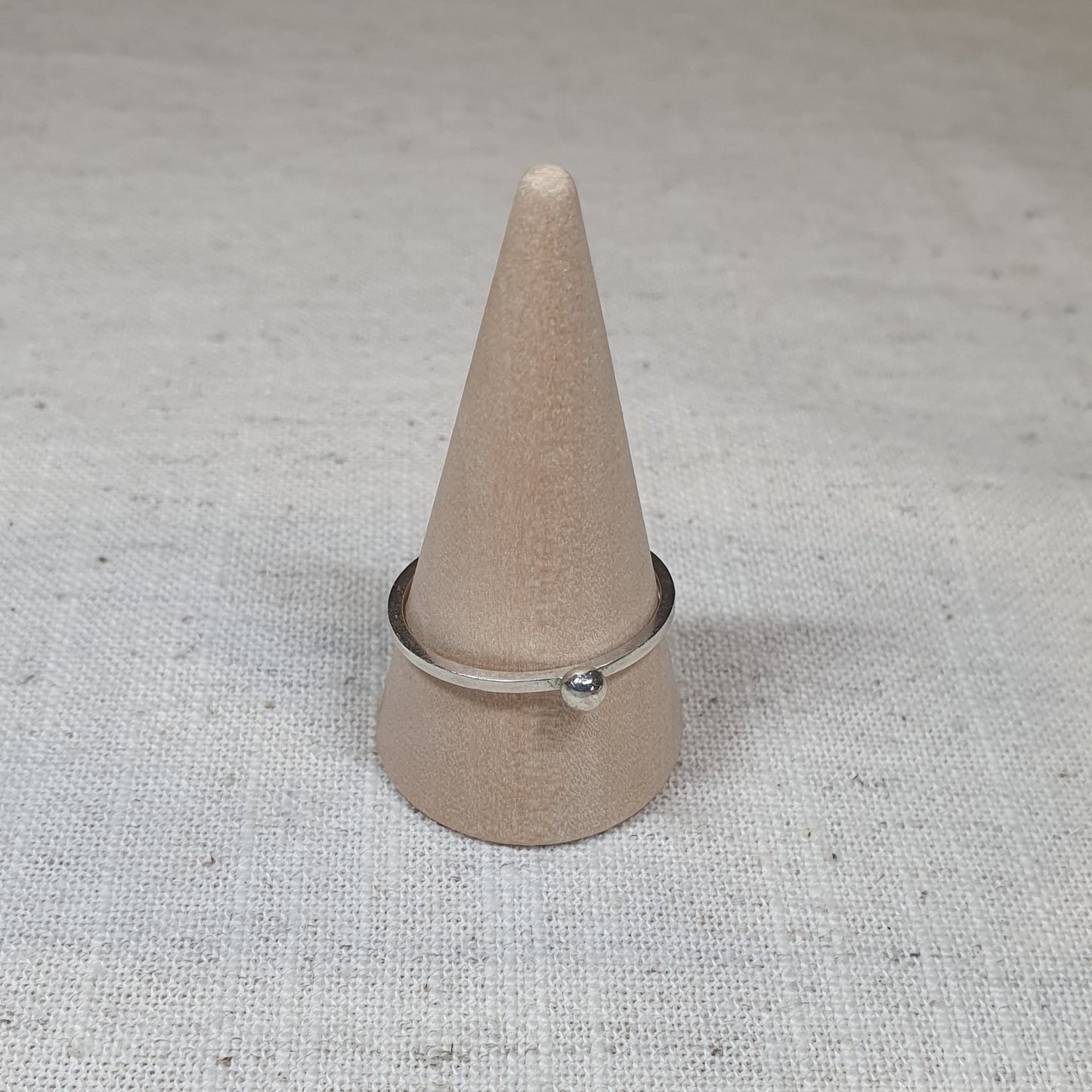 Silver pebble stacking ring