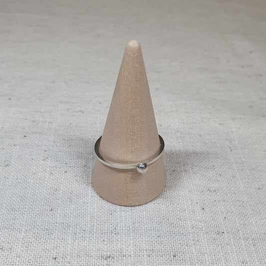 Silver pebble stacking ring