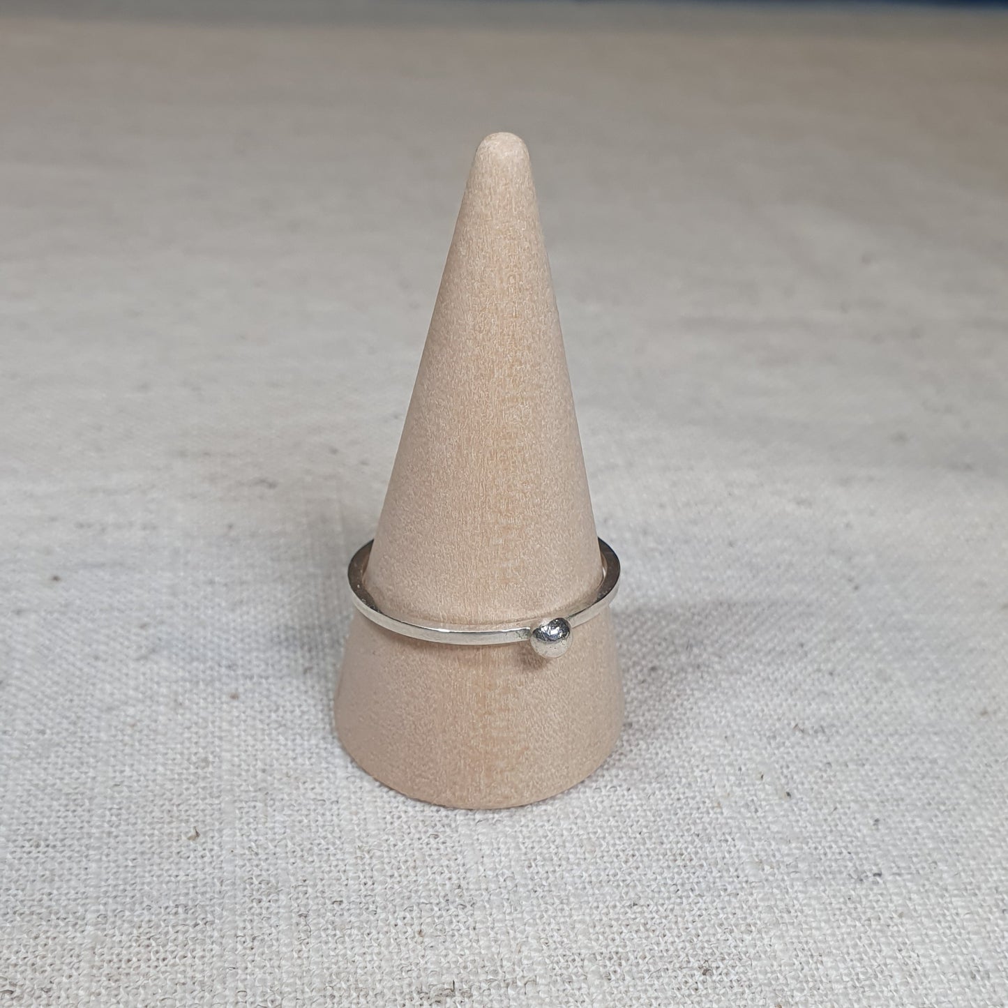 Silver pebble stacking ring