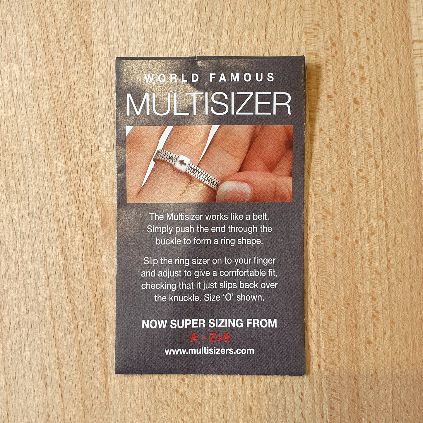 Reusable ring sizer